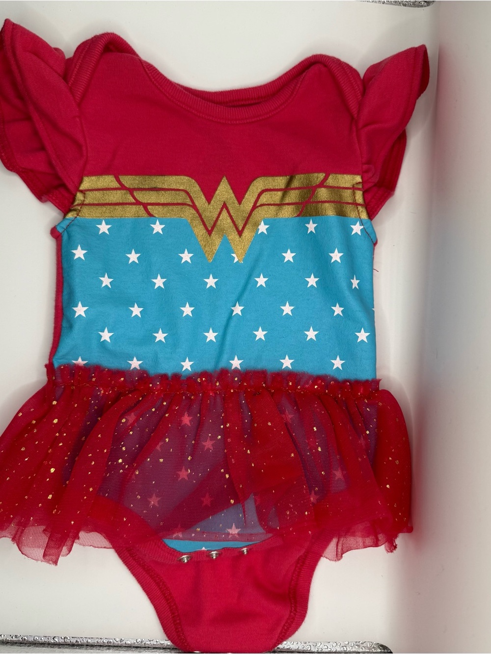 Girls Red and Blue Superhero Wonder Woman  Tutu Bodysuit baby